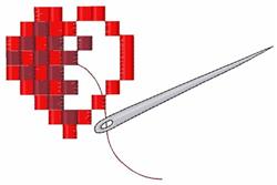 heart quick stitch machine embroidery - Needlepoint Heart for reusable tote bags