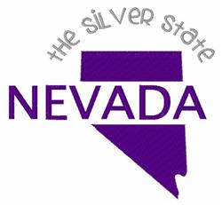 Nevada state outline in bold purple with 'The Silver State' in curved text. Modern and minimalist design.