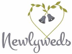 Newlyweds - 5x7 leaf beginner-friendly machine embroidery design for kitchen tea towels