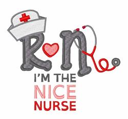 detailed nurse machine embroidery pattern - Nice Nurse perfect for reusable tote bags