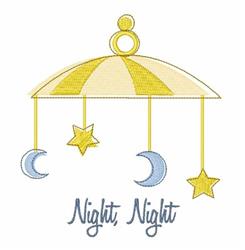 Night Night - 5x7 star beginner-friendly embroidery design for Baby Crib Covers