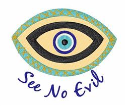 No Evil - 4x4 evil detailed machine embroidery design for decorative pillow covers