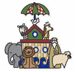 detailed ark machine embroidery pattern - Noah’s Ark for decorative pillow covers