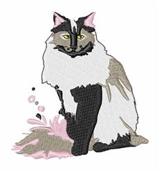 Norwegian Forest Cat - 4x4 kitten detailed machine embroidery design for kitchen aprons