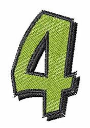 quick stitch numeral machine embroidery pattern - Numeral 4 for reusable tote bags