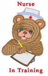 detailed bear machine embroidery pattern - Nurse In Training for reusable tote bags