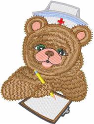 detailed bear machine embroidery pattern - Nurse Teddy perfect for medical scrubs