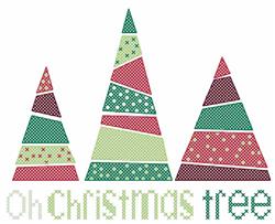 detailed christmas tree machine embroidery pattern - O Christmas Tree for reusable tote bags
