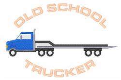 trucker beginner-friendly machine embroidery - Old School Trucker for reusable tote bags