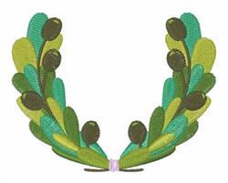 leaf detailed machine embroidery - Olive Wreath perfect for decorative pillow covers