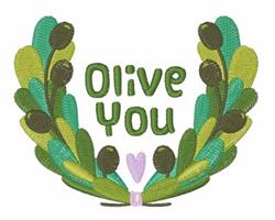 detailed valentine leaf machine embroidery pattern - Olive You for decorative pillow covers
