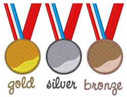 Olympic Medals - 5x7 medal detailed machine embroidery design for reusable tote bags