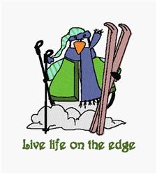 penguin detailed machine digital embroidery - On The Edge perfect for kitchen aprons