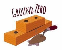 Playful cartoon style scene featuring three orange bricks with holes and a maroon trowel, titled 'GROUND ZERO'.