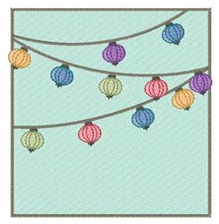 Oriental Lanterns - 4x4 lantern detailed embroidery design for reusable tote bags
