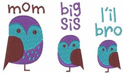 Owl Mom - 5x7 owl detailed machine embroidery design perfect for kitchen tea towels