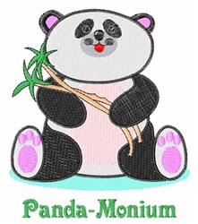 Panda-Monium - 4x4 bear detailed machine embroidery design for cute baby onesies