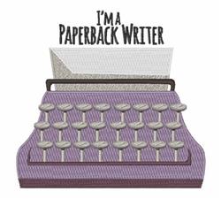 writer detailed machine digital embroidery - Paperback Writer perfect for Book Bags