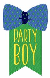 boy detailed machine digital embroidery - Party Boy perfect for holiday gift bags