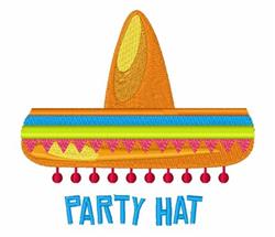 hat detailed machine digital embroidery - Party Hat perfect for reusable tote bags