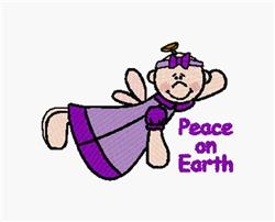 detailed christmas angel machine embroidery pattern - Peace On Earth for reusable tote bags