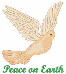 Peace On Earth - 5x7 bird detailed machine embroidery design for kitchen tea towels