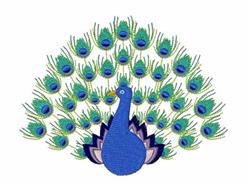 bird detailed machine digital embroidery - Peacock perfect for reusable tote bags