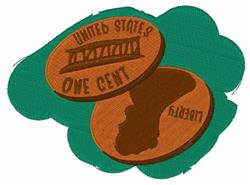 Pennies - 5x7 pennie detailed machine digital embroidery design for cute baby onesies