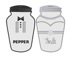 Pepper & Salt - 4x4 salt detailed machine embroidery design for Table Settings