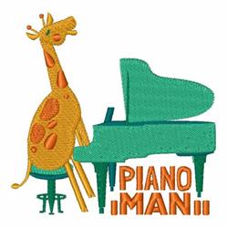 Piano Man - 4x4 man detailed machine embroidery design for decorative pillow covers