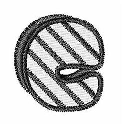 Pin Stripe Font e - 4x4 font quick stitch embroidery design for cute baby onesies