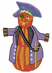detailed halloween pumpkin machine embroidery pattern - Pirate Pumpkin for decorative pillow covers