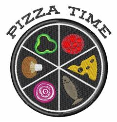 Playful pizza slice showcasing colorful toppings like pepperoni and bell pepper on a striking black background.