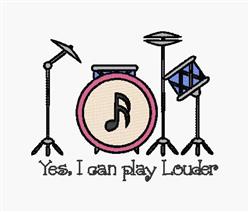 detailed louder machine embroidery pattern - Play Louder perfect for reusable tote bags