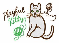 kitten detailed machine digital embroidery - Playful Kitty perfect for Storage Bins