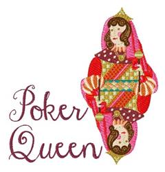Poker Queen - 4x4 queen detailed machine embroidery design for reusable tote bags