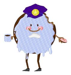 donut beginner-friendly machine embroidery - Police Donut for reusable tote bags