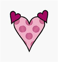 heart beginner-friendly machine embroidery - Polka Dot Hearts for patchwork quilt blocks