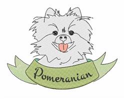 detailed puppy dog machine embroidery pattern - Pomeranian for reusable tote bags