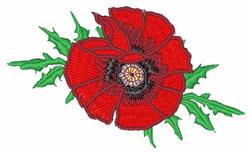 leaf detailed machine digital embroidery - Poppy perfect for patchwork quilt blocks