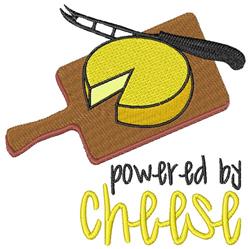 detailed cheese machine embroidery pattern - Powered By Cheese for kitchen aprons