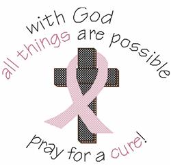 cross beginner-friendly machine embroidery - Pray For A Cure for decorative pillow covers