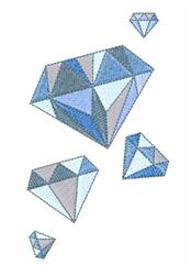 detailed stone machine embroidery pattern - Precious Stones for reusable tote bags