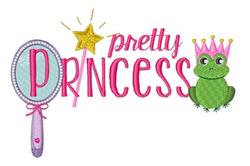 detailed star machine embroidery pattern - Pretty Princess for reusable tote bags
