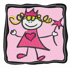 detailed heart machine embroidery pattern - Princess perfect for reusable tote bags