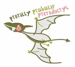 Playful pterodactyl in soft green and white, soaring with vibrant pink text, perfect for kids' decor.