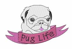 puppy dog detailed machine digital embroidery - Pug Life perfect for kitchen aprons