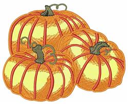 pumpkin detailed machine embroidery - Pumpkin Trio perfect for decorative pillow covers
