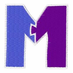 Puzzle Upper Case M - 4x4 case beginner-friendly embroidery design for reusable tote bags