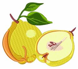 leaf detailed machine digital embroidery - Quince Fruit perfect for kitchen aprons